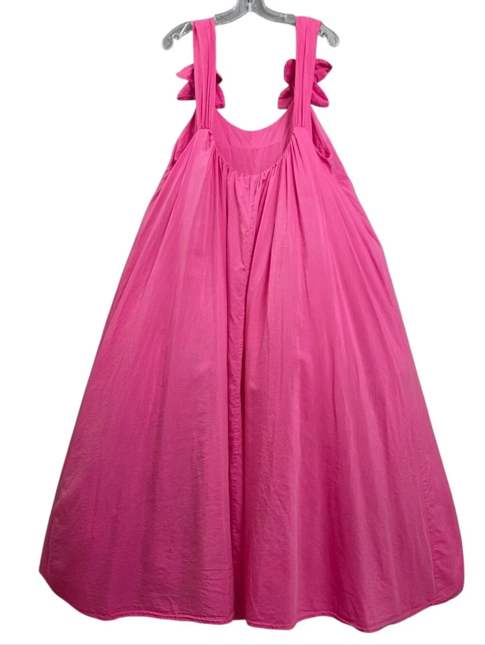 Farm Rio Hot Pink Resortwear Tassles Floral Straps Low Back Flowy Maxi Dress - Picture 12 of 16